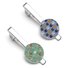 Cargar imagen en el visor de la galería, Pinzas para corbata (juego de 2 con diferentes diseños) personalizado con patrón foto texto