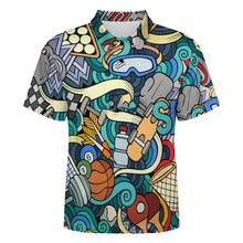 Cargar imagen en el visor de la galería, Polo para mujer con hombros rectos y tapeta de botones LTPL22 personalizado con patrón foto texto (impresión de imagen única)