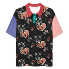 Cargar imagen en el visor de la galería, Polo de mujer con hombros rectos y tapeta de botones LTPL22 personalizado con patrón foto texto (impresión de imágenes múltiples)