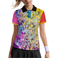 Cargar imagen en el visor de la galería, Polo de dos botones para mujer MWL637 personalizado con patrón foto texto (impresión de imágenes múltiples)