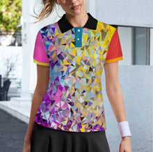Cargar imagen en el visor de la galería, Polo de dos botones para mujer MWL637 personalizado con patrón foto texto (impresión de imágenes múltiples)