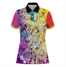 Cargar imagen en el visor de la galería, Polo de dos botones para mujer MWL637 personalizado con patrón foto texto (impresión de imágenes múltiples)