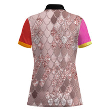 Cargar imagen en el visor de la galería, Polo de dos botones para mujer MWL637 personalizado con patrón foto texto (impresión de imágenes múltiples)