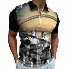 Cargar imagen en el visor de la galería, Polo estampado de algodón puro con cremallera para hombre B470 personalizado con patrón foto texto