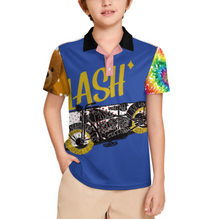 Cargar imagen en el visor de la galería, Polo de manga corta para niños pequeños de 3 a 16 años J62T personalizado con patrón foto texto (impresión de imágenes múltiples)