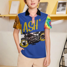 Cargar imagen en el visor de la galería, Polo de manga corta para niños pequeños de 3 a 16 años J62T personalizado con patrón foto texto (impresión de imágenes múltiples)