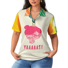 Cargar imagen en el visor de la galería, Polo recto de manga corta para mujer B613 personalizado con patrón foto texto (impresión de imágenes múltiples)