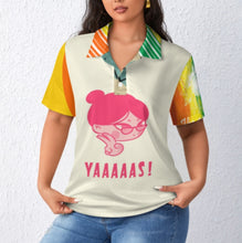 Cargar imagen en el visor de la galería, Polo recto de manga corta para mujer B613 personalizado con patrón foto texto (impresión de imágenes múltiples)