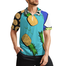 Cargar imagen en el visor de la galería, Polo deportivo ultraligero camisa funcional de manga corta para hombre con cremallera LTPL20 personalizado con foto patrón texto (impresión de imágenes múltiples)