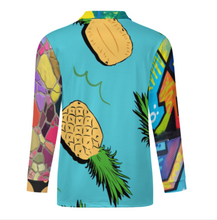 Cargar imagen en el visor de la galería, Camiseta polo manga larga hombre RL con cremallera con cuello de punto personalizado con foto patrón texto (impresión de imágenes múltiples)