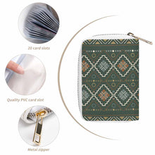 Cargar imagen en el visor de la galería, Tarjetero de piel personalizado con patrón foto texto (impresión de imagen única)