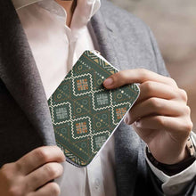 Cargar imagen en el visor de la galería, Tarjetero de piel personalizado con patrón foto texto (impresión de imagen única)