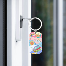 Cargar imagen en el visor de la galería, Llaveros de metal y placas de identificación con la misma imagen en ambos lados personalizado con patrón foto texto
