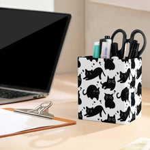 Cargar imagen en el visor de la galería, Porta bolígrafos de cuero cuadrado porta brochas de maquillaje porta artículos diversos personalizado con patrón foto texto