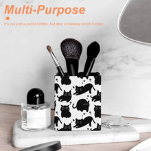 Cargar imagen en el visor de la galería, Porta bolígrafos de cuero cuadrado porta brochas de maquillaje porta artículos diversos personalizado con patrón foto texto