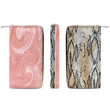 Cargar imagen en el visor de la galería, Cartera de viaje de piel para mujer y hombre personalizado con patrón foto texto (diferentes imágenes en ambos lados)