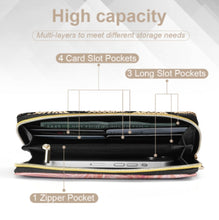 Cargar imagen en el visor de la galería, Cartera de viaje de piel para mujer y hombre personalizado con patrón foto texto (diferentes imágenes en ambos lados)