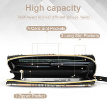 Cargar imagen en el visor de la galería, Cartera de piel con cordón para mujer y hombre personalizado con patrón foto texto (misma imagen por ambas caras)