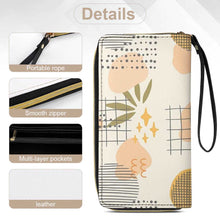 Cargar imagen en el visor de la galería, Cartera de piel con cordón para mujer y hombre personalizado con patrón foto texto (misma imagen por ambas caras)