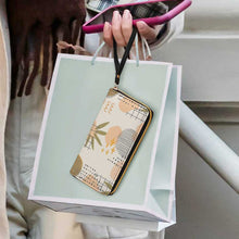 Cargar imagen en el visor de la galería, Cartera de piel con cordón para mujer y hombre personalizado con patrón foto texto (misma imagen por ambas caras)