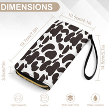 Cargar imagen en el visor de la galería, Cartera larga de cuero con cordón personalizado con patrón foto texto (diferentes imágenes en la parte delantera y trasera)