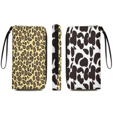 Cargar imagen en el visor de la galería, Cartera larga de cuero con cordón personalizado con patrón foto texto (diferentes imágenes en la parte delantera y trasera)