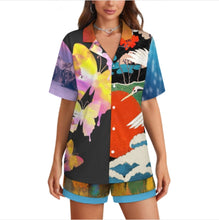 Cargar imagen en el visor de la galería, Pijama de manga corta para mujer LM093 con diseño personalizado con patrón foto texto (impresión de imágenes múltiples)