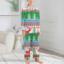 Cargar imagen en el visor de la galería, Pijama de manga larga para niños LM125 personalizado con patrón foto texto (impresión de imagen única)