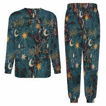 Cargar imagen en el visor de la galería, Conjunto de pijama de 2 piezas con cuello redondo para hombre LM094 personalizado con patrón foto texto (impresión de imagen única)