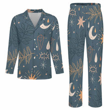 Cargar imagen en el visor de la galería, Pijama de hombre LM092 de manga larga 2 piezas personalizado con patrón foto texto (impresión de imagen única)