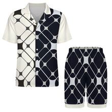 Cargar imagen en el visor de la galería, Pijama de manga corta de seda hielo para hombre LM135 personalizado con patrón foto texto (impresión de imagen única)