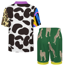 Cargar imagen en el visor de la galería, Pijama de manga corta de seda hielo para hombre LM135 personalizado con patrón foto texto (impresión de imágenes múltiples)