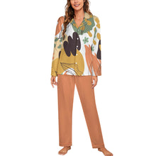 Cargar imagen en el visor de la galería, Pijama de manga larga para mujer de 2 piezas, ropa de estar por casa cálida y acogedora personalizado con patrón foto texto (impresión de imagen única)