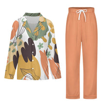 Cargar imagen en el visor de la galería, Pijama de manga larga para mujer de 2 piezas, ropa de estar por casa cálida y acogedora personalizado con patrón foto texto (impresión de imagen única)