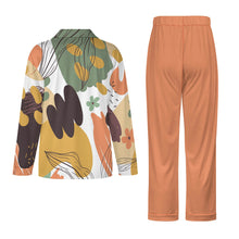 Cargar imagen en el visor de la galería, Pijama de manga larga para mujer de 2 piezas, ropa de estar por casa cálida y acogedora personalizado con patrón foto texto (impresión de imagen única)