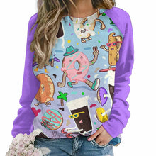 Cargar imagen en el visor de la galería, Sudadera Manga Larga con Cuello Redondo de Moda para mujer RH Personalizada con impresión completa de Dos Imágenes con Foto Logo Patrón Texto