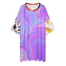 Cargar imagen en el visor de la galería, Vestido de manga corta irregular para mujer TXLD429 personalizado con patrón foto texto (impresión de imágenes múltiples)