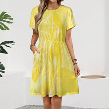 Cargar imagen en el visor de la galería, Vestido de manga corta para mujer LM414 personalizado con patrón foto texto