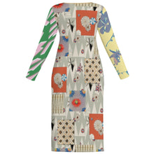 Cargar imagen en el visor de la galería, Vestido de manga larga para mujer talla grande MXLD01 personalizado con patrón foto texto (impresión de imágenes múltiples)
