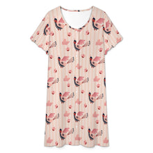 Cargar imagen en el visor de la galería, Vestido de mujer de manga corta con botones y cuello redondo LM501 personalizado con patrón foto texto (impresión de imagen única)