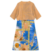 Cargar imagen en el visor de la galería, Vestido de mujer de 2 piezas con escote en V (vestido sin mangas + abrigo tipo chal) A77Q personalizado con patrón foto texto (impresión de imagen única)