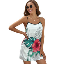 Cargar imagen en el visor de la galería, Vestido de verano sexy de satén JJ1206 para mujer personalizado con patrón foto texto (impresión de imágenes múltiples)