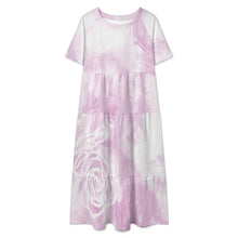 Cargar imagen en el visor de la galería, Vestido Largo de Cuello Redondo y Manga Corta para Mujer MWL784 personalizado con patrón foto texto