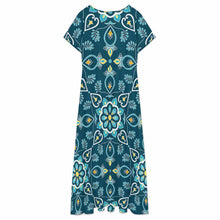 Cargar imagen en el visor de la galería, Vestido largo de verano para mujer con cuello en V A83Q personalizado con patrón foto texto