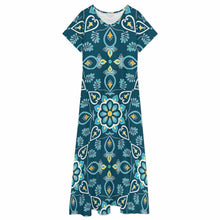 Cargar imagen en el visor de la galería, Vestido largo de verano para mujer con cuello en V A83Q personalizado con patrón foto texto