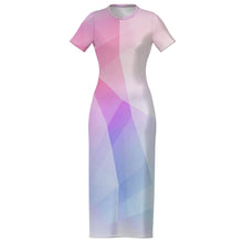 Cargar imagen en el visor de la galería, Vestido midi ajustado de manga corta MXLD151 para mujer RRDCQ personalizado con patrón foto texto (impresión de imagen única)