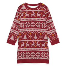 Cargar imagen en el visor de la galería, Vestido Suéter de Manga Larga para Mujer LM565 personalizado con patrón foto texto (impresión de imagen única)