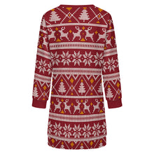 Cargar imagen en el visor de la galería, Vestido Suéter de Manga Larga para Mujer LM565 personalizado con patrón foto texto (impresión de imagen única)