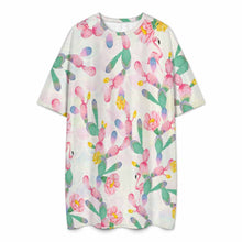 Cargar imagen en el visor de la galería, Vestido de pijama tipo camiseta para mujer talla grande personalizado con patrón foto texto (impresión de imagen única)