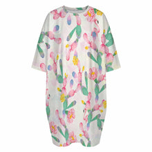 Cargar imagen en el visor de la galería, Vestido de pijama tipo camiseta para mujer talla grande personalizado con patrón foto texto (impresión de imagen única)